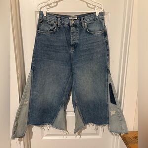 Free People Flare Wide Leg Blue Jeans